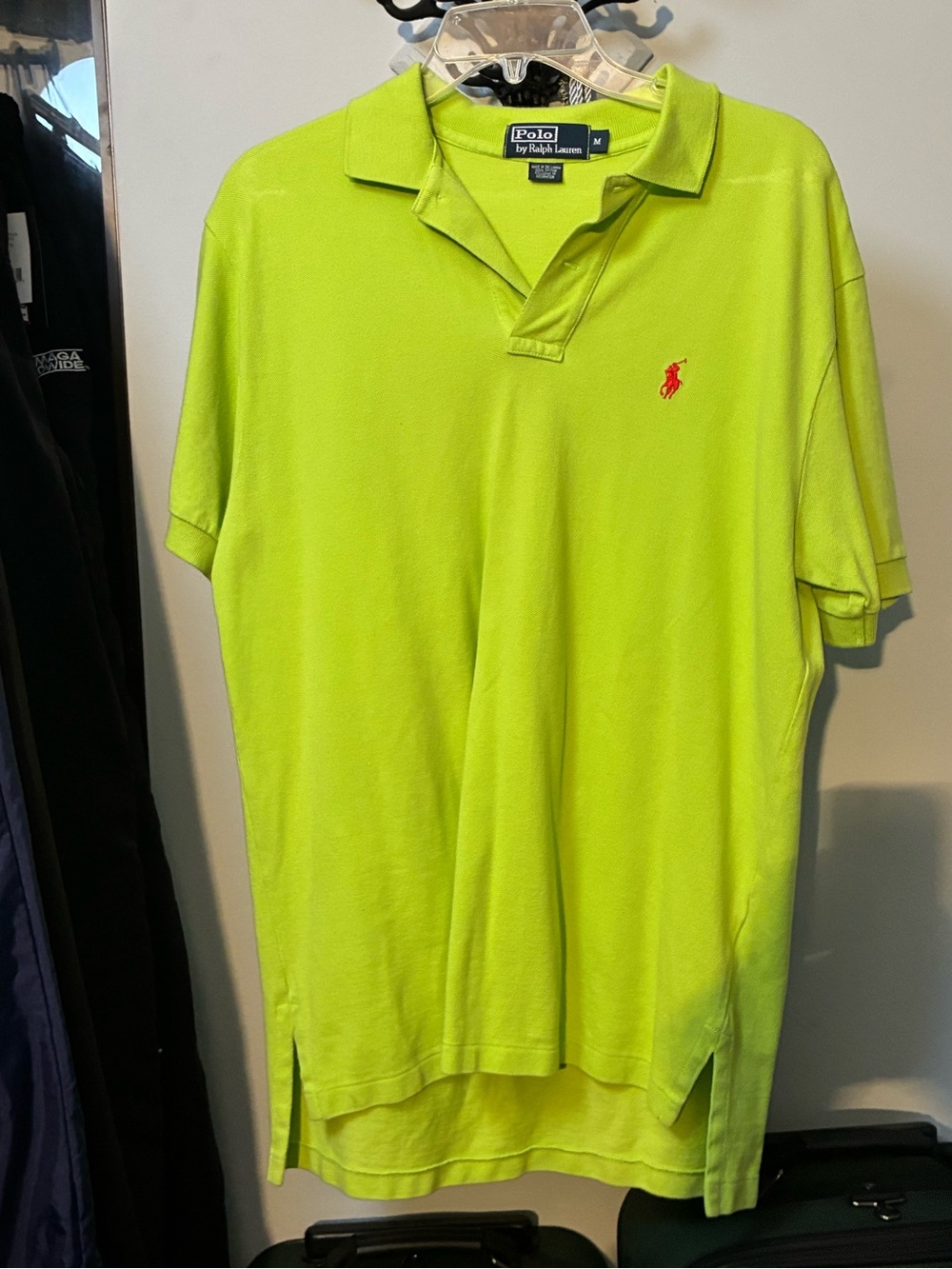 Ralph Lauren Neon Lime Short-Sleeve Polo with Red Pony